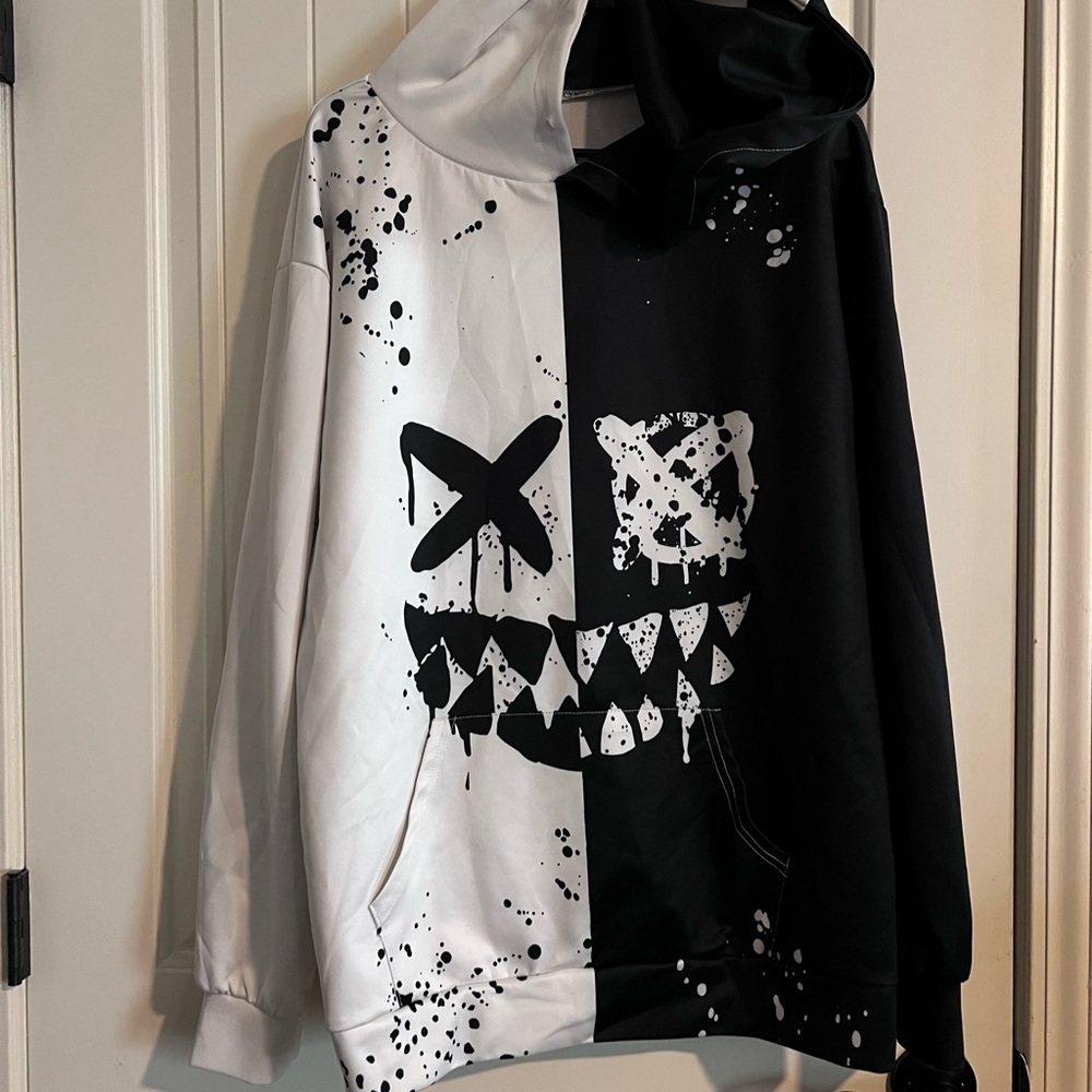 Black and White Graphic Hoodie